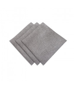 SUCRE D\'OCRE Lot de 3 serviettes de table BELLA 45x45 cm  Gris