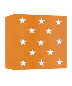 ETOILES CARRÉS Applique tôle acier 20x20x10,5 cm Orange