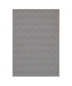 ALASKA II Tapis scandinave tissé plat en velours polypropylene  120x170 cm  Beige et gris anthracite