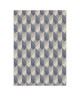 SPECTER Tapis moderne tissé plat en velours polypropylene  120x170 cm  Bleu gris et beige