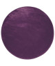 Tapis rond 90cm velours louna prune