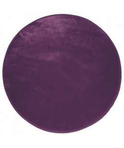 Tapis rond 90cm velours louna prune