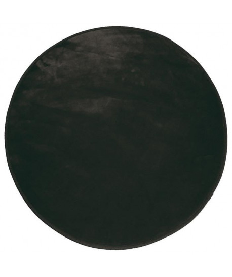 Tapis rond 90cm velours louna noir