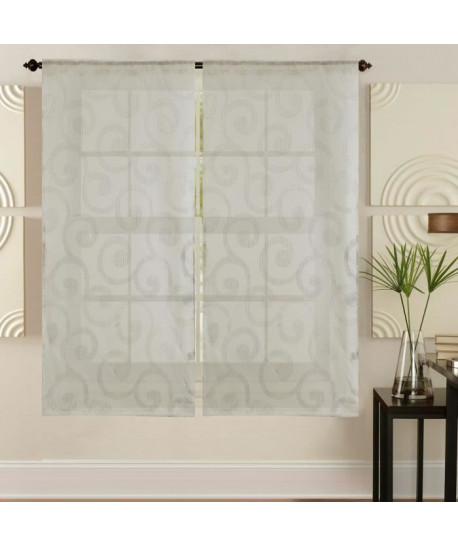 WAVE Paire de vitrage 60x120 cm Beige