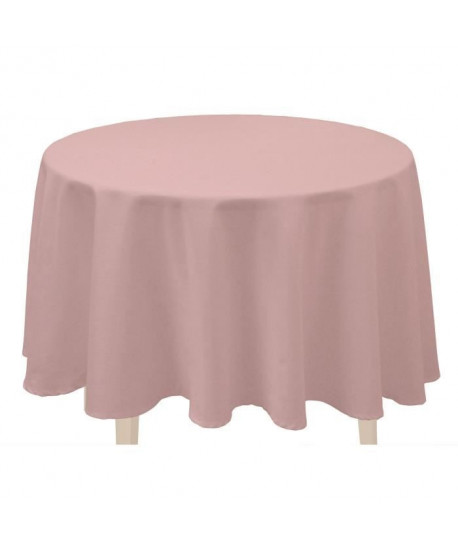 SOLEIL D\'OCRE Nappe ronde antitâches ALIX Ř 180cm Rose