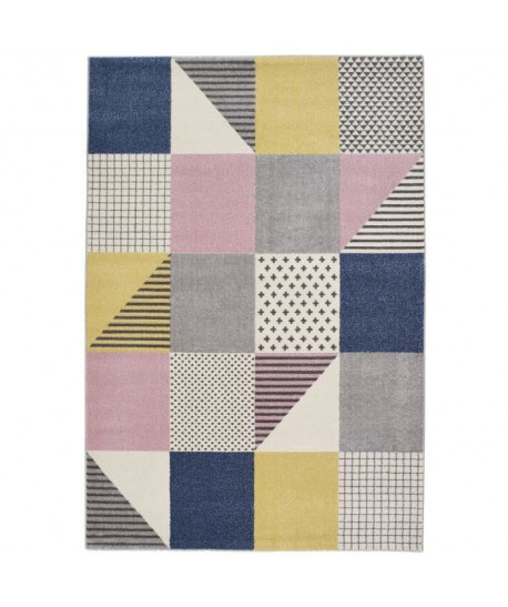 Tapis de salon Madrid style scandinave 160x230 cm bleu