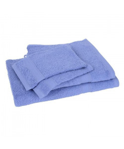 Lot de 2 gants  1 drap de bain  1 serviette ELEGANCE bleu