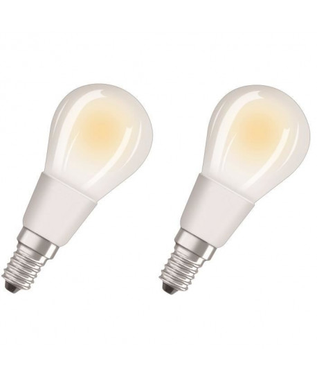 OSRAM Lot de 2 Ampoules LED E14 sphérique dépolie 4,5 W équivalent a 60 W blanc chaud dimmable