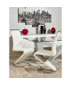 SIDNEY Lot de 2 chaises de salle a manger en méral  Revetement en simili blanc  Contemporain  L 49,5 x P 61 cm