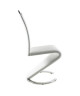 SIDNEY Lot de 2 chaises de salle a manger en méral  Revetement en simili blanc  Contemporain  L 49,5 x P 61 cm