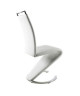 SIDNEY Lot de 2 chaises de salle a manger en méral  Revetement en simili blanc  Contemporain  L 49,5 x P 61 cm