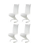 SIDNEY Lot de 4 chaises salon blanc