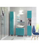 CORAIL Meuble miroir de salle de bain L 60 cm  Bleu lagon brillant