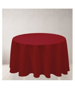 SOLEIL D\'OCRE Nappe ronde antitâches ALIX Ř 180cm Rouge