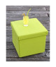 Pouf coffre de rangement pliable Santiago 35x35 cm vert