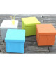 Pouf coffre de rangement pliable Santiago 35x35 cm vert