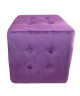 Pouf capitonné CHESTER  32x32x33 cm  Aubergine