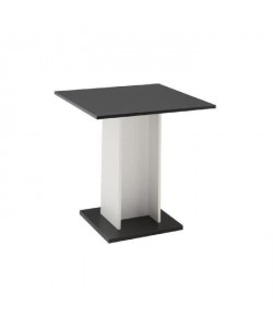 GUSTAVE Table a manger carrée de 2 a 4 personnes style contemporain noir et blanc  L 80 x l 80 cm