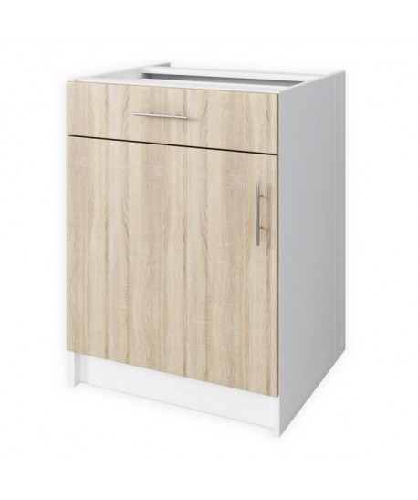 OBI Meuble bas de cuisine L 60 cm  Décor chene clair