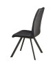 COCOON Lot de 2 chaises de salle a manger  Simili noir  Style contemporain  L 44 x P 43 cm