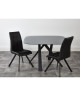 COCOON Lot de 2 chaises de salle a manger  Simili noir  Style contemporain  L 44 x P 43 cm