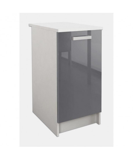 START Caisson bas de cuisine L 40 cm  Gris brillant