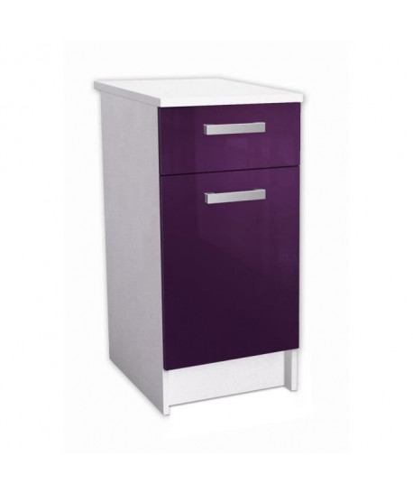 START Meuble bas de cuisine  L 40 cm  Aubergine brillant