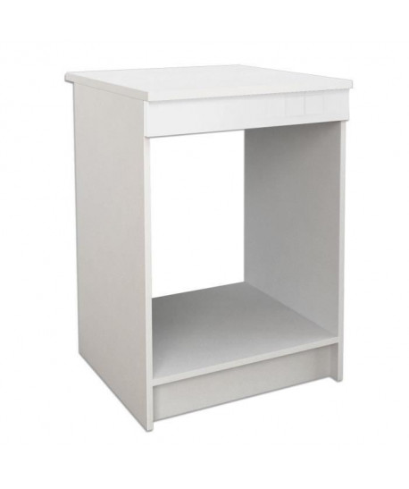 START Meuble bas de cuisine pour four l 60 cm avec plan de travail inclus  Blanc Brillant