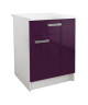 START Meuble bas de cuisine L 60 cm avec plan de travail inclus  Aubergine Brillant