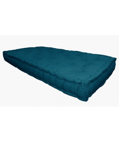 Matelas de sol 100% coton 60x120x15 cm BLEU CANARD