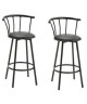 BISTROT Lot de 2 tabourets de bar avec assise pivotante  Noir