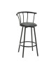 BISTROT Tabouret de bar bistrot en métal  Revetement simili noir  Contemporain  L 56,5 x P 40 cm