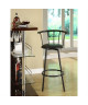 BISTROT Tabouret de bar bistrot en métal  Revetement simili noir  Contemporain  L 56,5 x P 40 cm