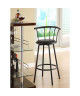 BISTROT Tabouret de bar bistrot en métal  Revetement simili noir  Contemporain  L 56,5 x P 40 cm