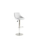 DUSTIN Tabouret de bar en acier  Revetement  simili blanc  Contemporain  L 45 x P 47 cm