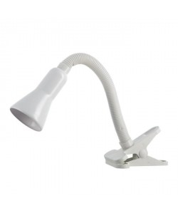 Lampe pince de bureau hauteur 32 cm E14 40W blanc