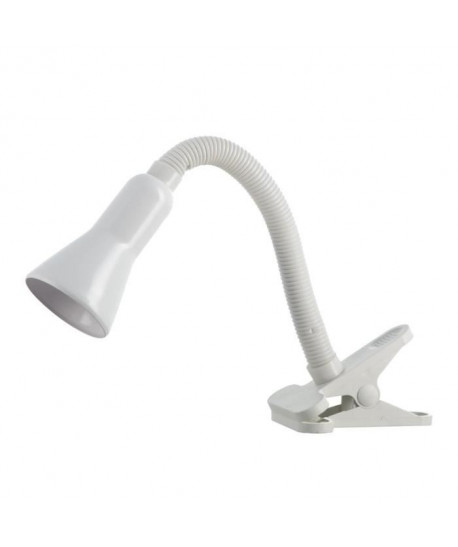 Lampe pince de bureau hauteur 32 cm E14 40W blanc