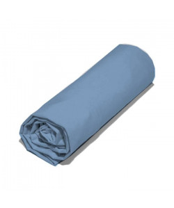 COTE DECO Drap housse Microfibre 140x190 cm  Bleu jean