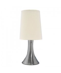 Lampe de chevet tactile avec abatjour blanc  H28 cm