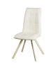COCOON Lot de 2 chaises de salle a manger  Simili blanc  Style contemporain  L 44 x P 43 cm