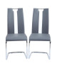 JADE Lot de 2 chaises de salle a manger  Simili gris et blanc  Style contemporain  L 43 x P 58 cm