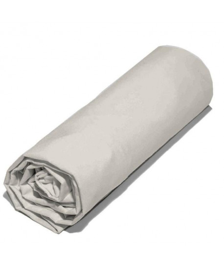 COTE DECO Drap housse 100% percale de coton  90x200x25 cm  Beige sable