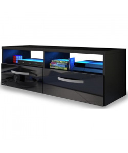 KOSMO 2 Meuble TV avec LED contemporain noir brillant  L 97 cm