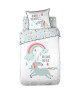 COTE DECO KIDS Licorne Housse de Couette 100% Coton  140x200 cm avec 1 taie  63x63 cm