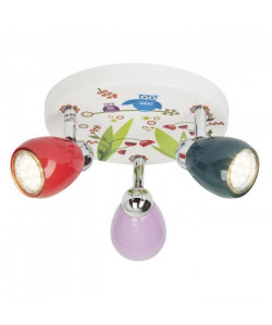 BRILLIANT Plafonnier enfant LED a 3 lumieres Birds motif nature diametre 31 cm GU10 3W blanc