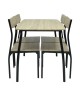 MELOKA Ensemble table a manger de 4 a 6 personnes  4 chaises  Style contemporain  Marron naturel laqué  L 110 x l 70 cm